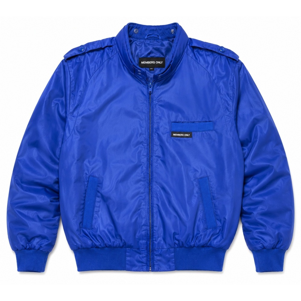 Vintage 80s Members Only Racer Jacket Royal Blue Size 40 Mens Windbreaker